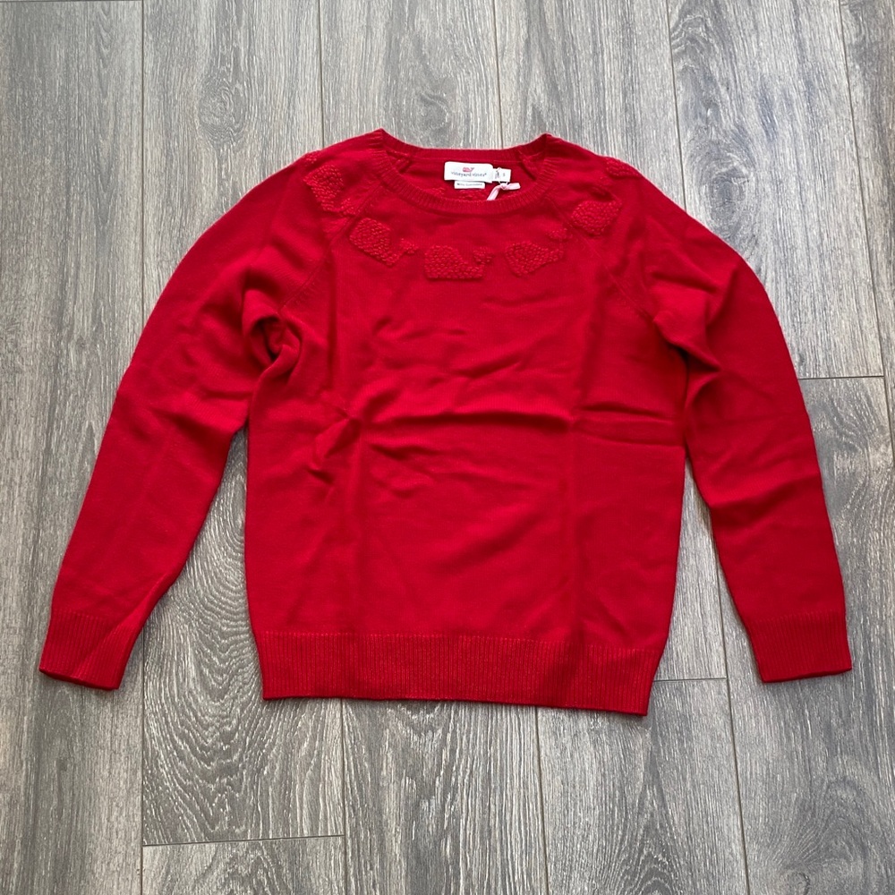 Vineyard Vines - NWT! Whale Appliqué Crewneck Sweater in Vermilion - Size S